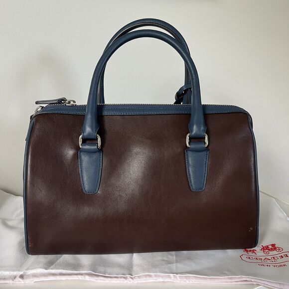 Coach Legacy Haley Satchel Purse Two-Tone Brown Navy NWT $328 + Dust Bag - Picture 6 of 13